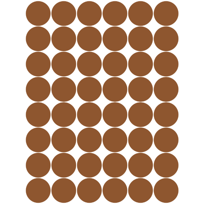 Color Coding Dot Sticker Brown 3/4" 19mm Color Print 32/pk