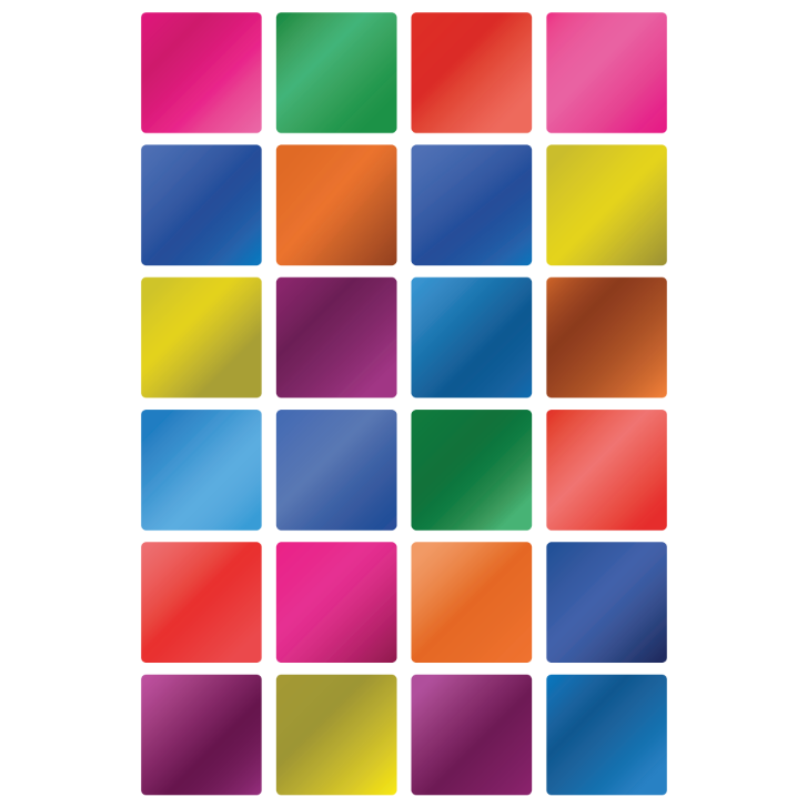 Metallic Square Stickers 1" 25mm 10/pk