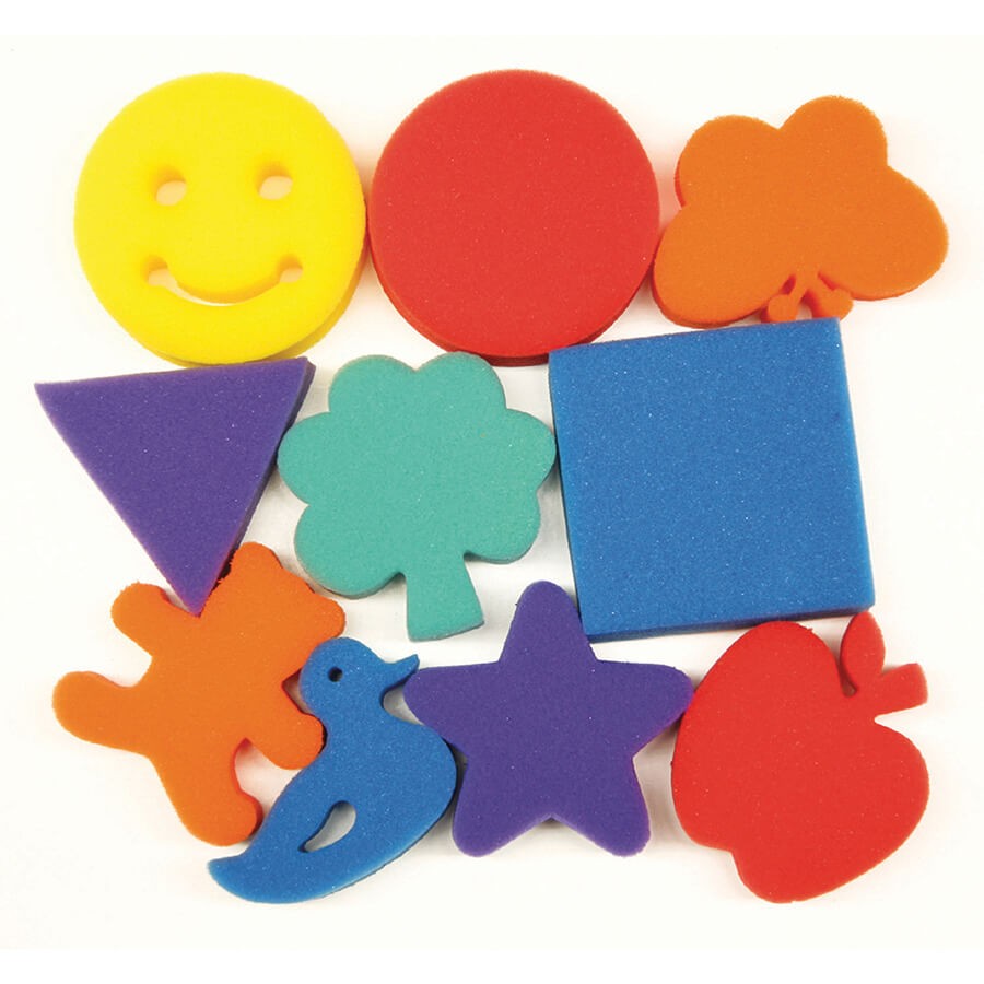 Paint Sponges 3" Familiar Shapes Set 10 Pieces