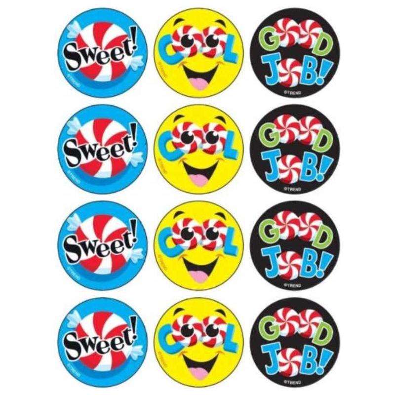 Large Candy Compli-MINTS, Peppermint Scent Stickers 1 1/4" (4 Sheets)