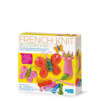 French Knit Butterfly Kit, DIY Yarn Butterflies