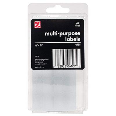 All Purpose White Labels 1/2" x 3/4" 510/pk