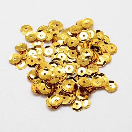 Sequins- Cup-Yellow 8x.5mm 100g (Closeout)