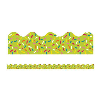 Lime Sprinkles Scalloped Bulletin Board Borders