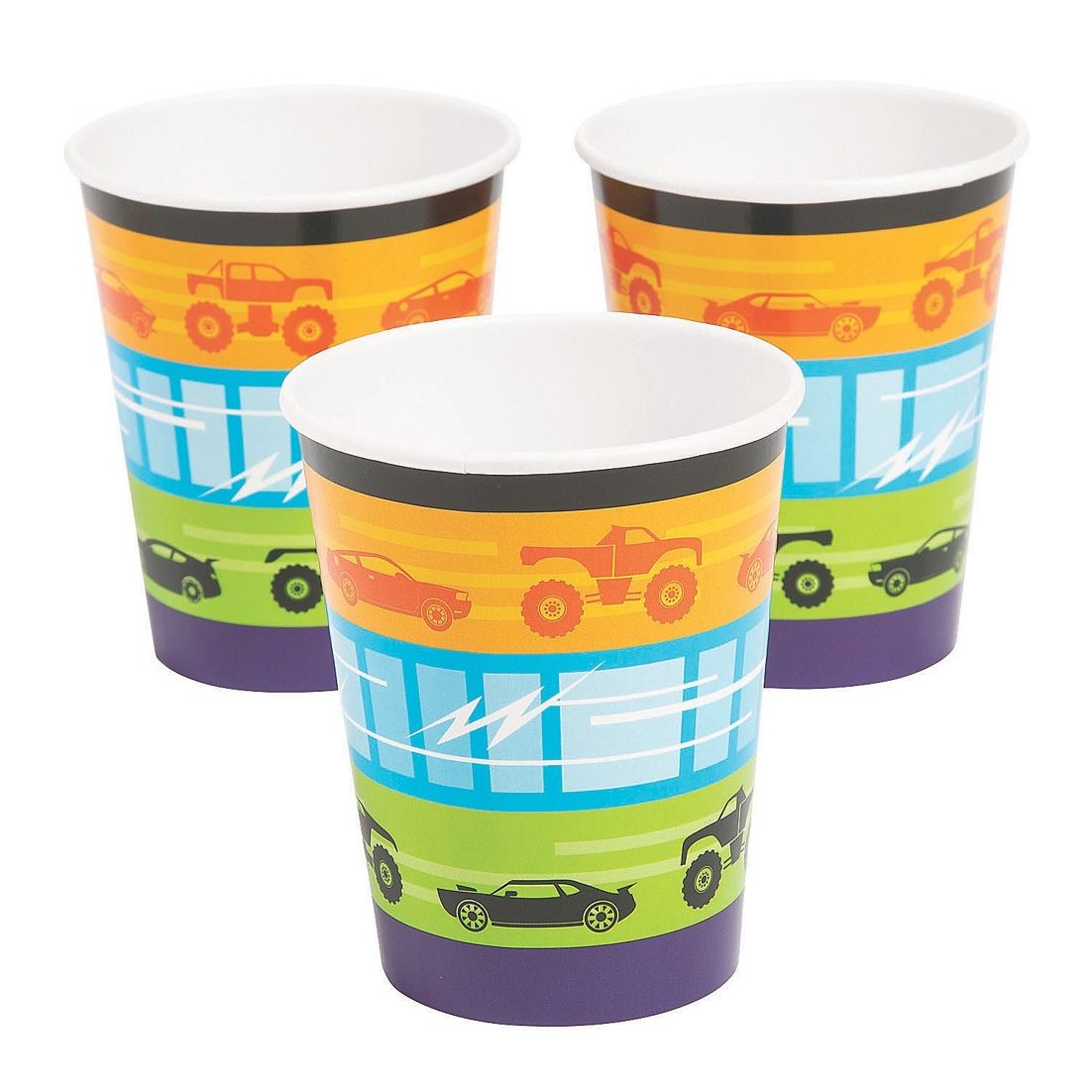 Cars & Trucks Cups 3 3/4" 9 oz. - 8 Pc.