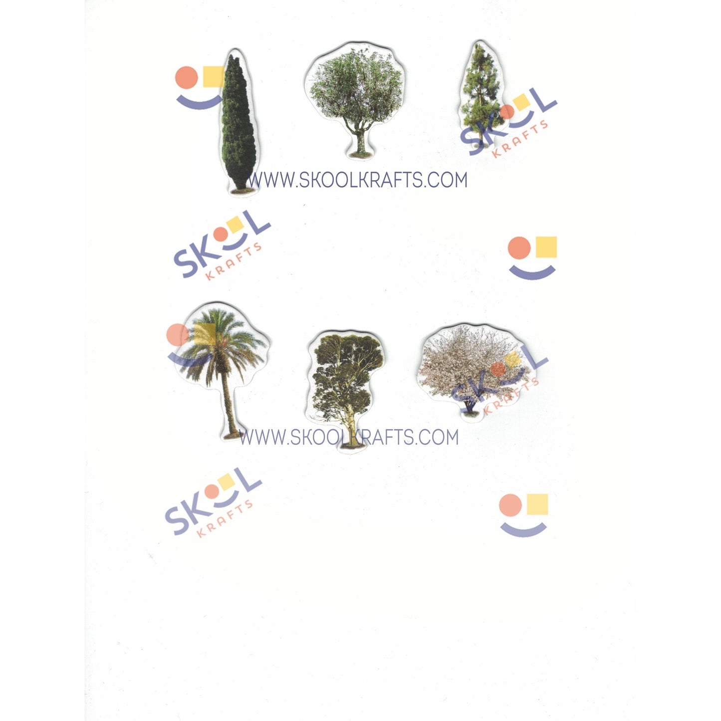 Tree Self-adhesive Printed Foam Shapes 60/pc