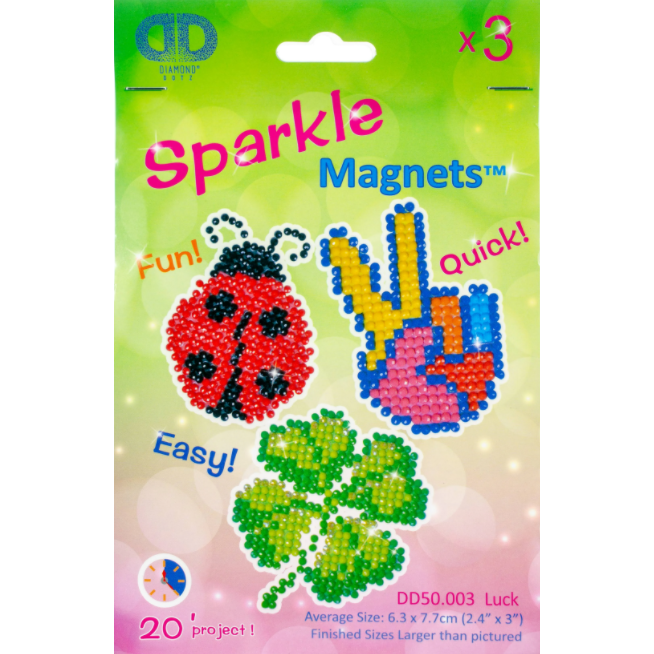 Diamond Dotz Facet Art Kit Assorted Luck Magnets 3/Pkg