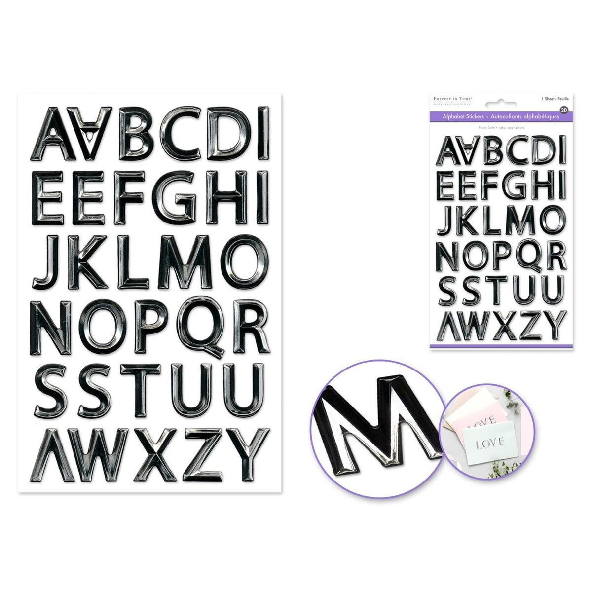 Paper 3D Alphabet stickers