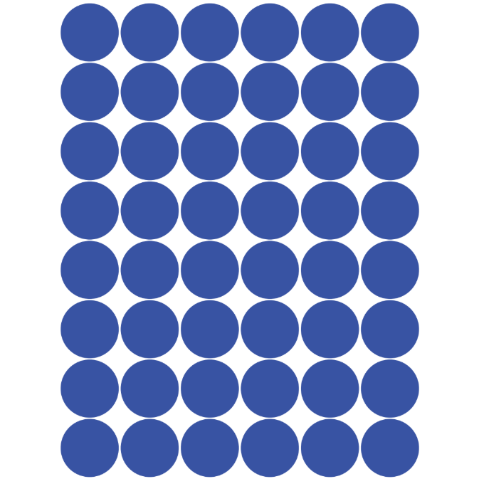 Color Coding Dot Sticker Blue 3/4" 19mm Color Print 32/pk