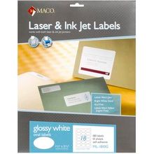 2" Glossy White Labels 12 per sheet 10/sht.