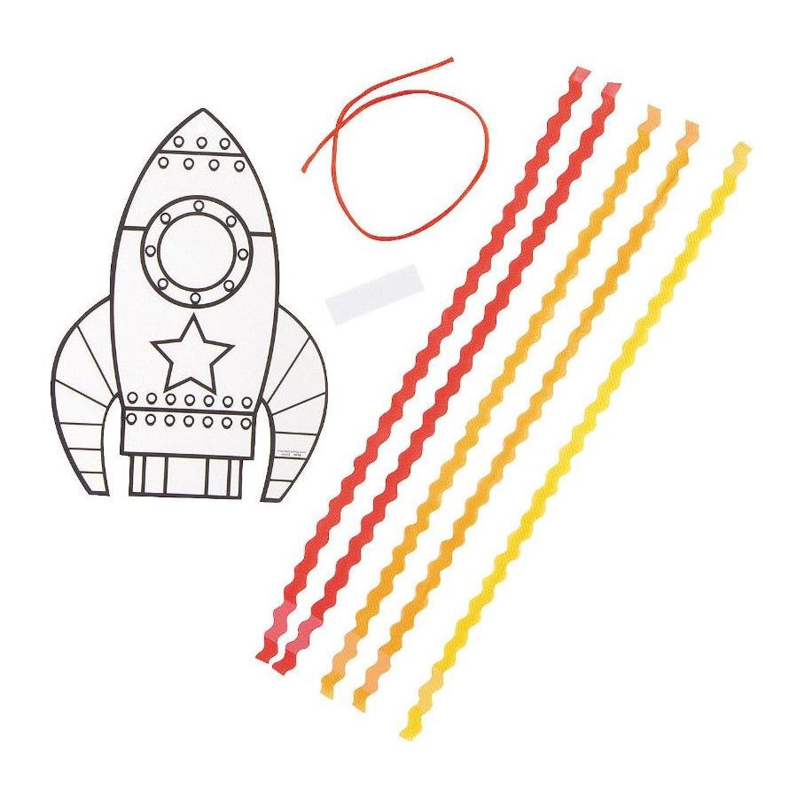 Color Your Own Rocket Craft Kit, 5" x 18" - 12/pk