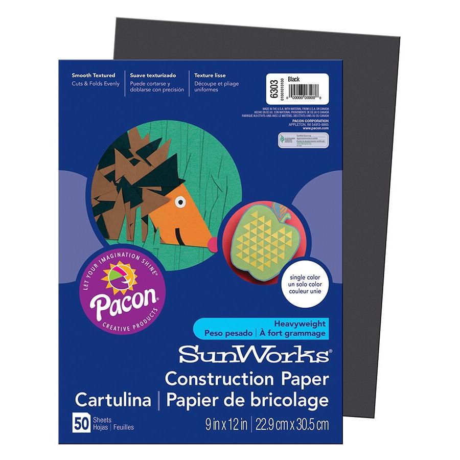 Construction Paper 9"x12" (50 Pack, Yellow)