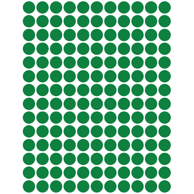 Color Coding Dot Stickers All 1/4" Green 10mm Color Print 32/pk