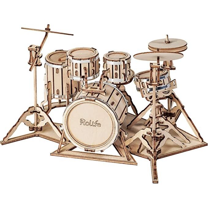 3D Wooden Puzzle Drum Kit