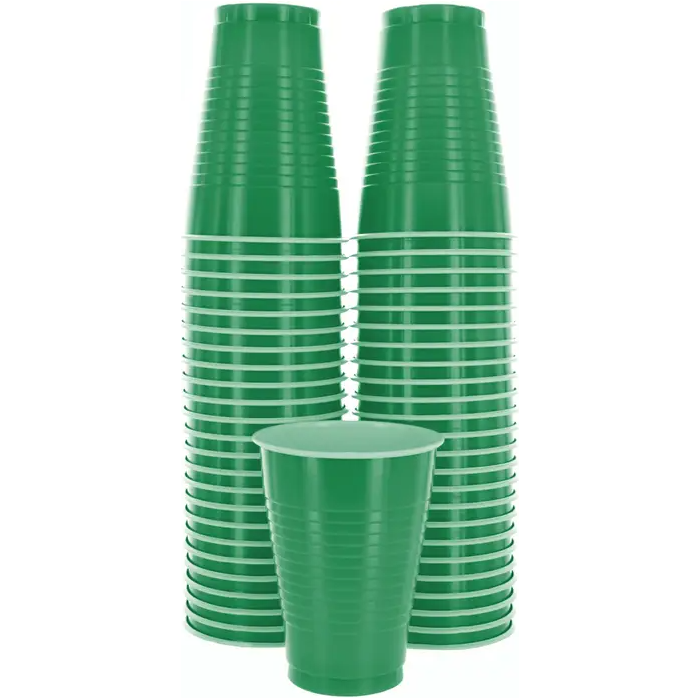 Disposable Plastic Cups 12 Oz 50/pk Green