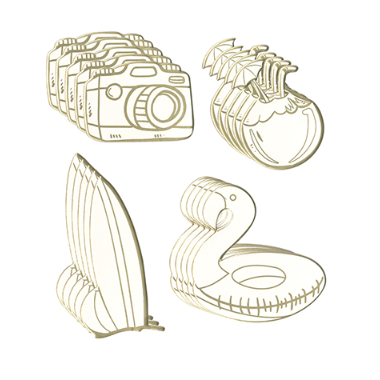 Chipboard Die Cuts w/Foil Accents Sunny Vacation 20/pk