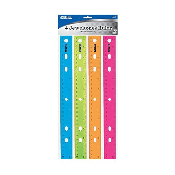 Ruler (Assorted, 12", 4/pk)