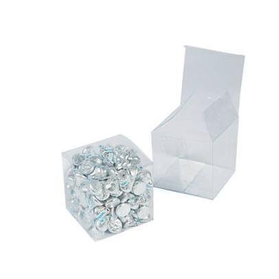 Plastic Medium Clear Favor Boxes 3" x 3" x 3" 24/pk