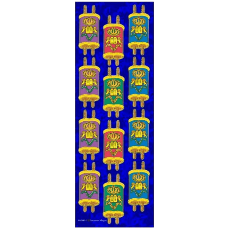 Torah Stickers Colored 12 per sheet (25 Sheets)