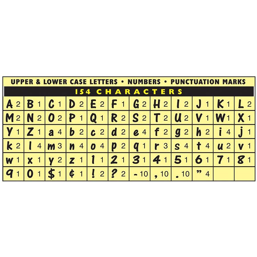 Self-Adhesive Letters, 4", 154 Characters Cheery Font