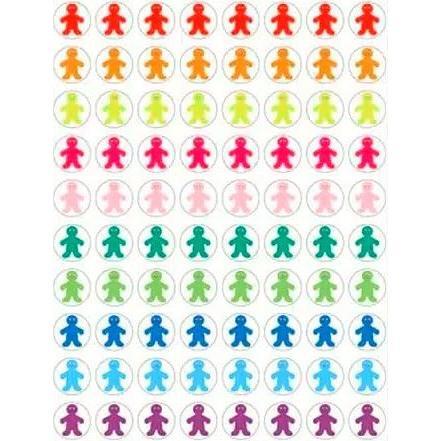 Rainbow People Stickers 1/2" (3 sheets)