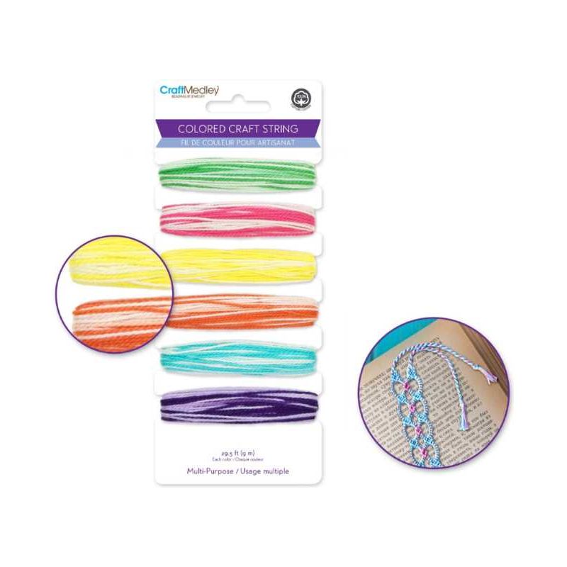 Cotton Colored Craft String (Multi Brights) 59yd (Closeout)