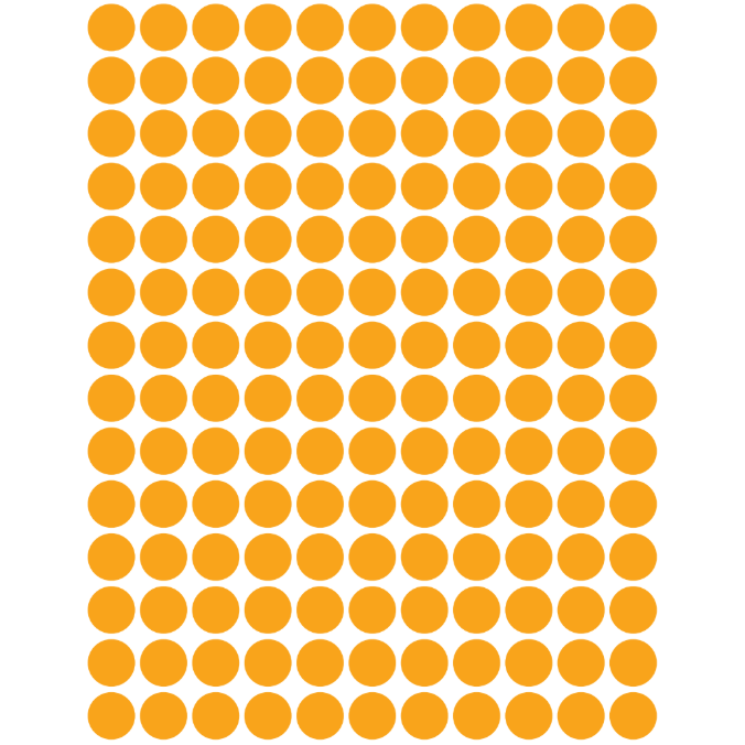 Color Coding Dot Stickers All 1/4" Orange 10mm Color Print 32/pk