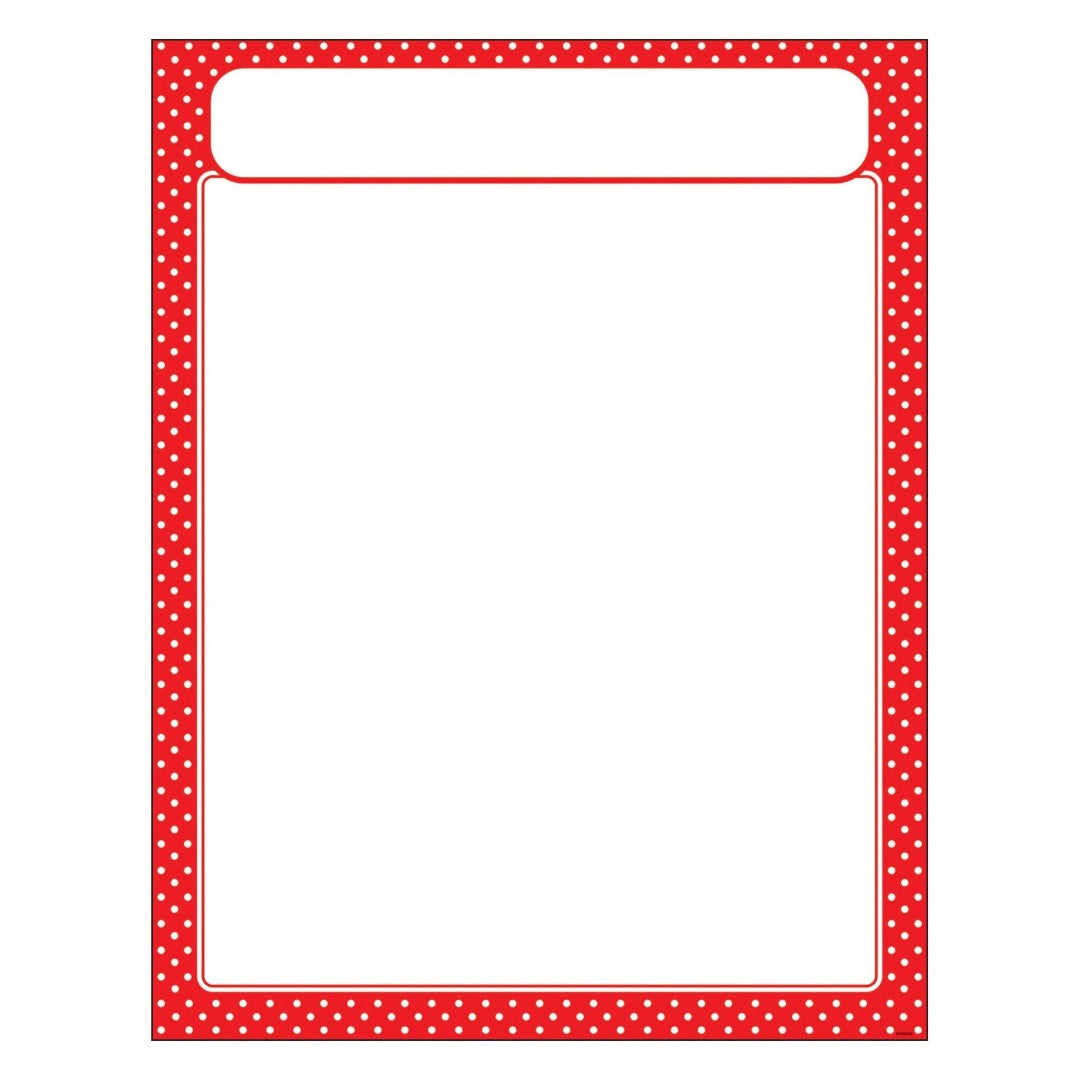 Red Polka Dots Learning Chart 17" x 22" 1/pk (Discontinued)