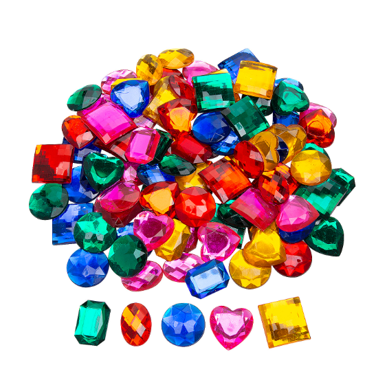 Adhesive Rhinestone Assorted Colors And Shapes 100/pk