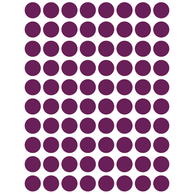 Color Coding Dot Stickers All 1/2" Purple 13mm Color Print 32/pk