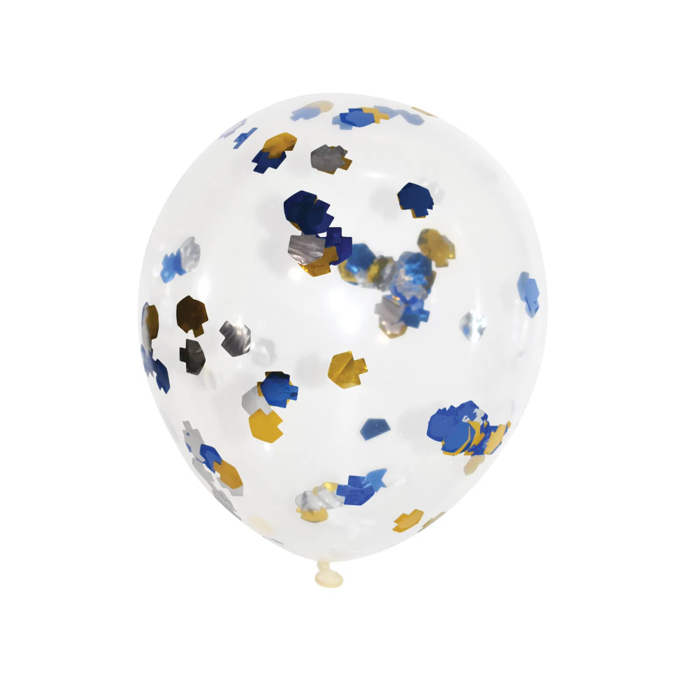 Chanukah Dreidel Confetti Balloons 3.9"x3.9" 5/pk