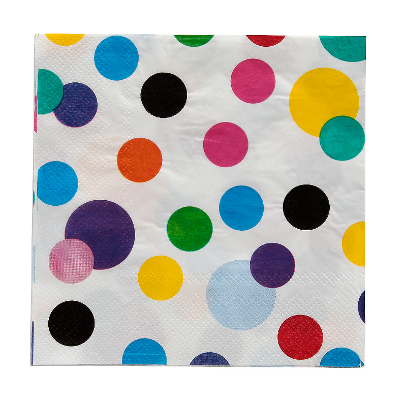Colorful Polka Dot Luncheon Napkins 16/pk