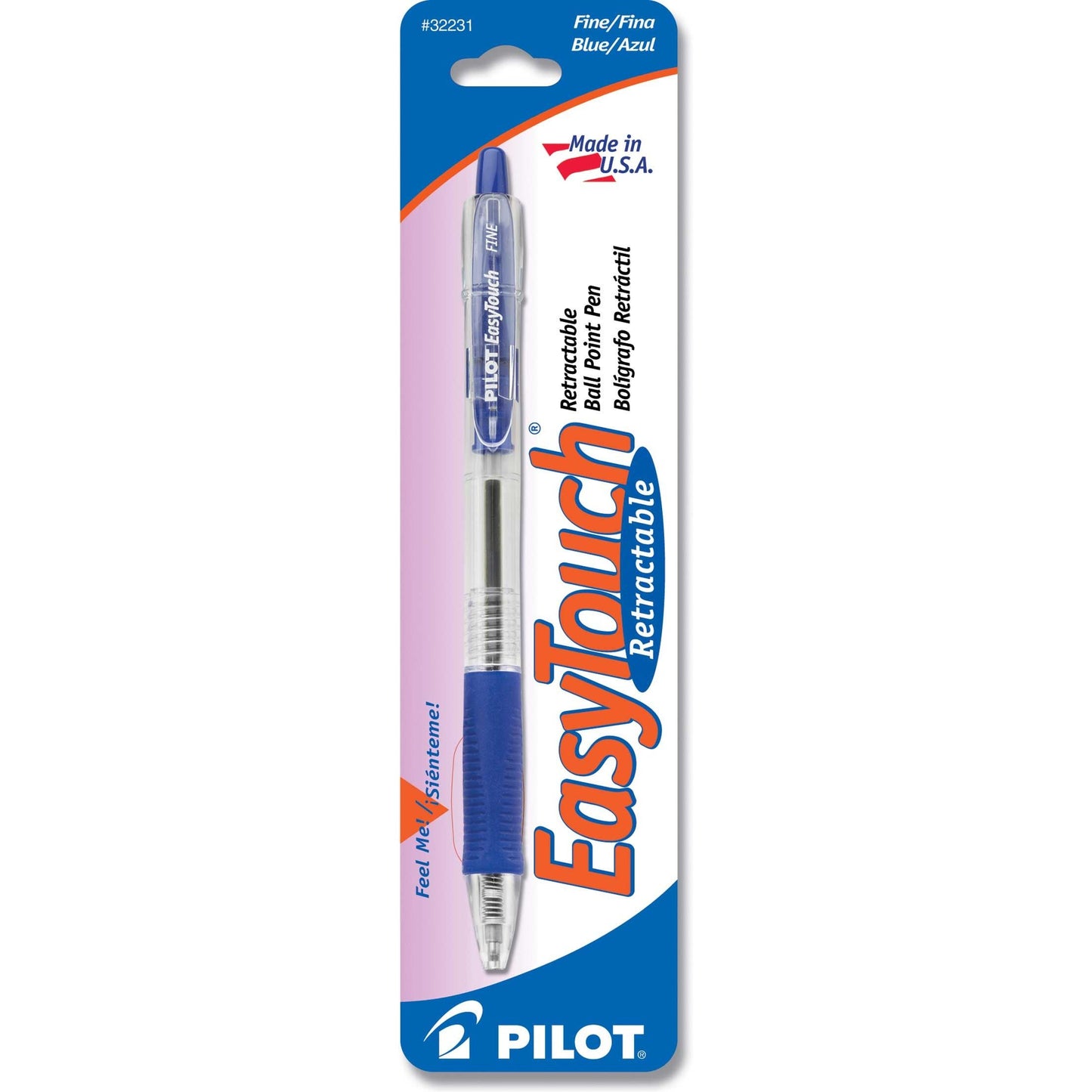 Easytouch Retractable Blue Pen Fine Point
