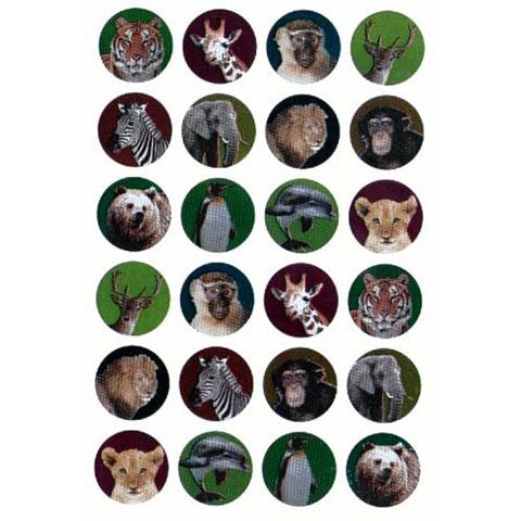 Metalic Wild Animal Stickers 1" (10 Sheets)