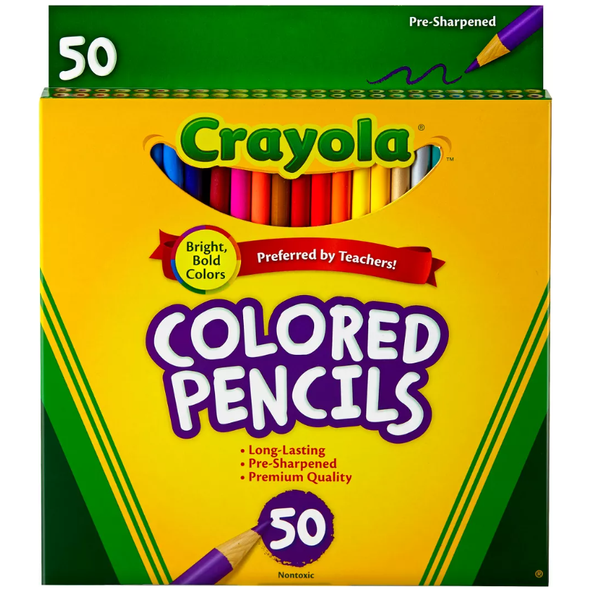 Crayola Colored Pencils, 50 Count Long