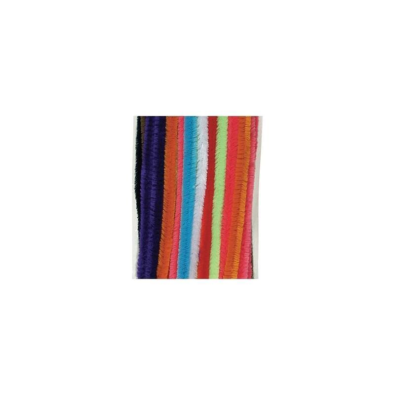 Giant Chenille Stems, Assorted Colors, 12" x 12mm, 50 Pieces
