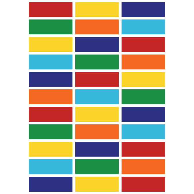 Rectangle Stickers 1 1/4" Rectangle 35mm x 12mm Color Print 25/pk
