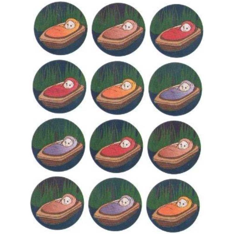 Stickers Baby Moshe 1 1/2" 10/sheets