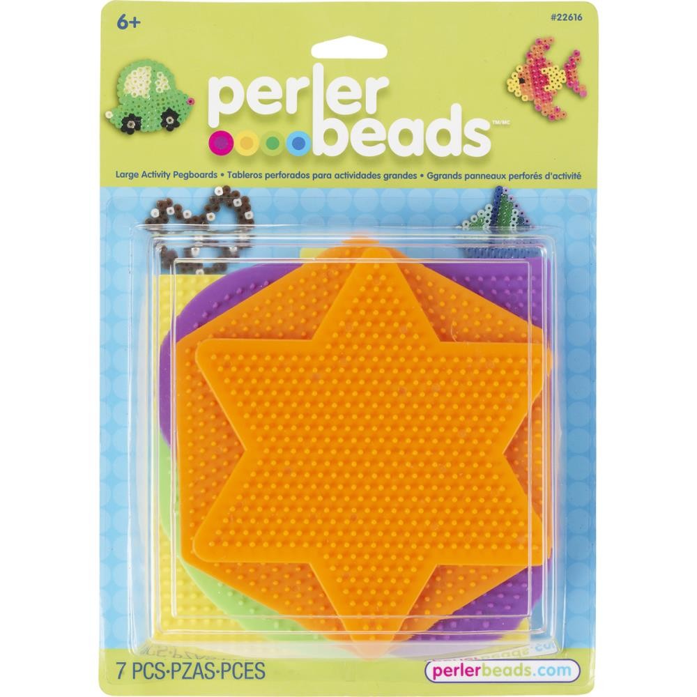 Perler Pegboards Large Assorted Shapes/Colors 5/pk