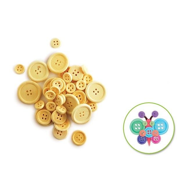 Craft Buttons 40/pk Natural (closeout)