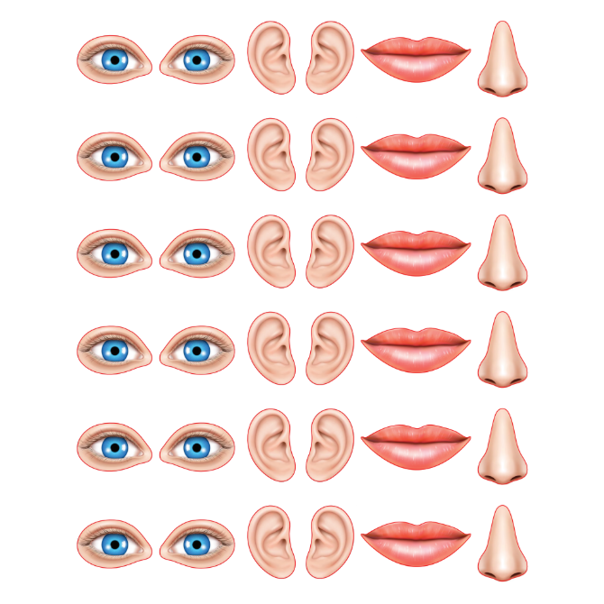 My Face Stickers Die Cut Color Print 10/pk