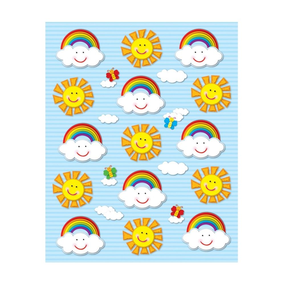 Suns & Rainbows Shape Stickers 6/sheets
