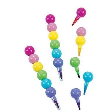 Plastic Round Stacking Crayons 6/pk 4.25"