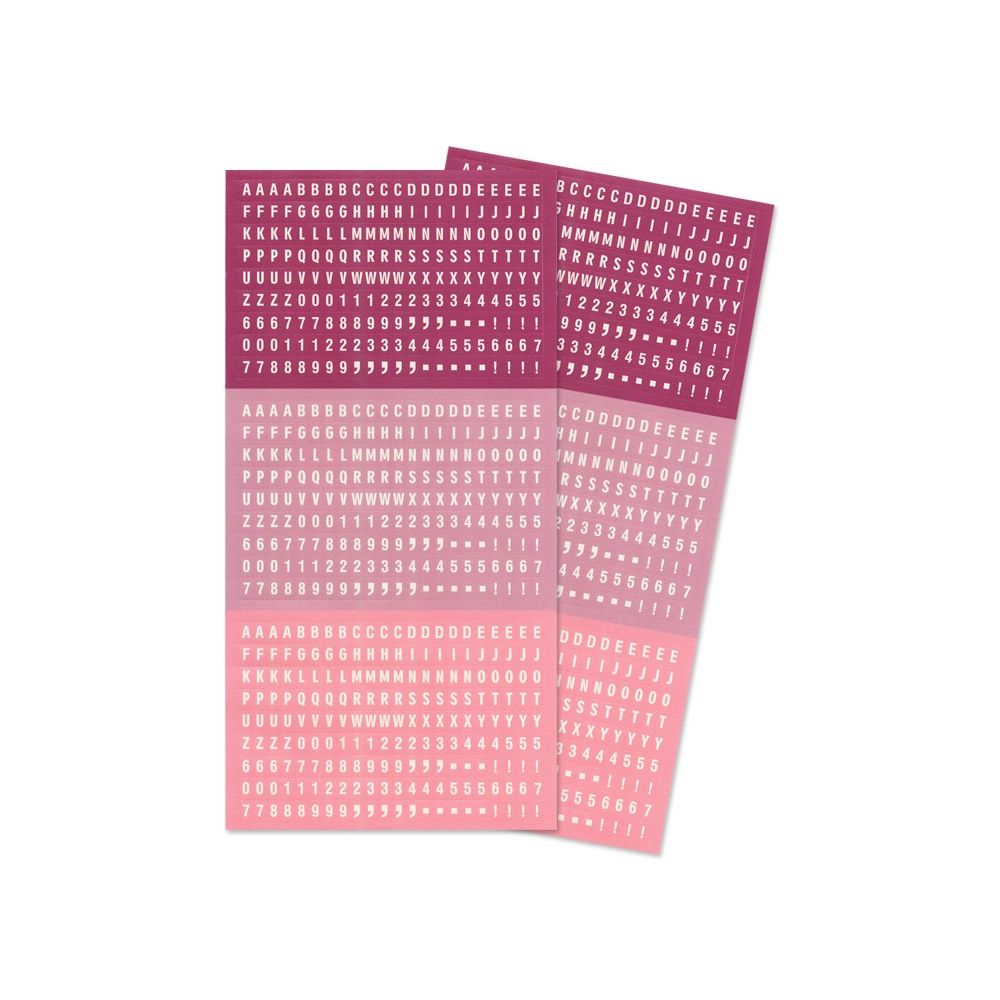 Mini Font Craft Stickers Pink 2 Sheets (discontinued)