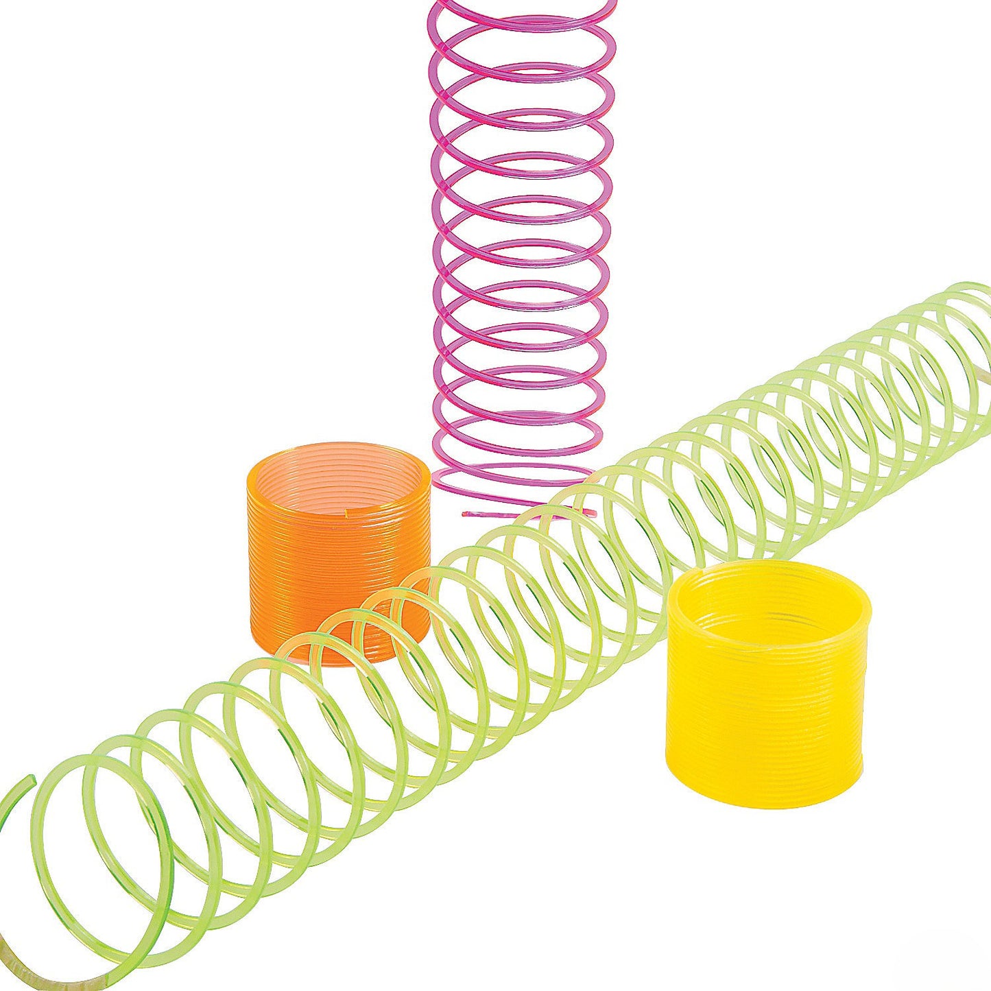 Plastic Mini Transparent Magic Springs Assorted colors 1 1/3" 12/pk