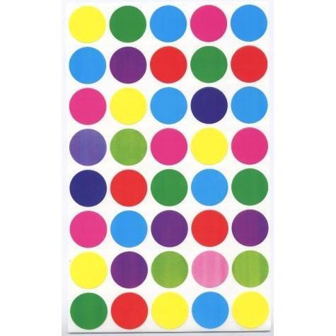 Color Coding Dot Sticker (Assorted Colors, 3/4", 25)