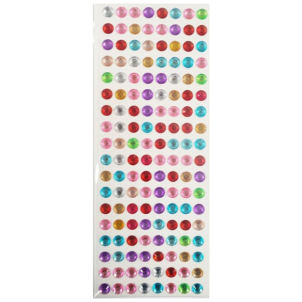 Adhesive Rhinestone Assorted 10mm 1/4" 144/pk