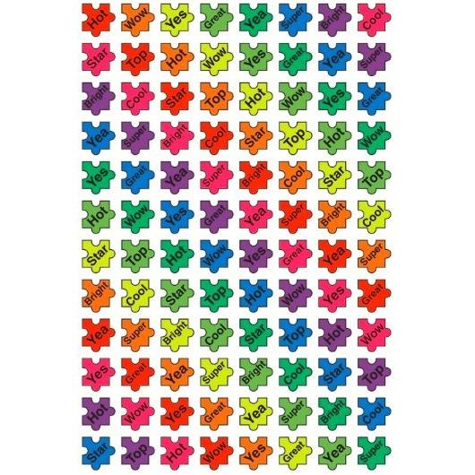 Puzzle Praiser Super Shape Stickers 7/16" (8 Sheets)