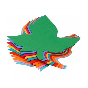 Bright Shapes, 6-Inch Leaf, Asst. Colors, 40 Pcs