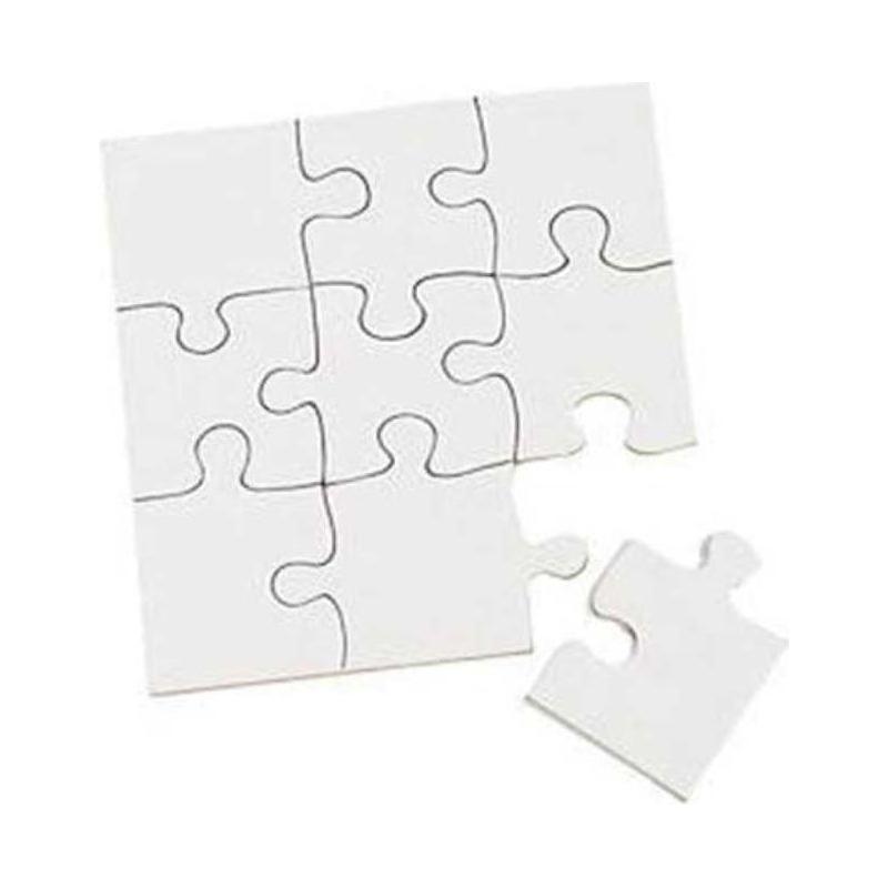 8" x 10" 56-Piece DIY White Cardboard Jigsaw Puzzle Sets - 24 Pc.